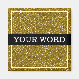 GoldGlitzer-Inspirational Wort Magnet