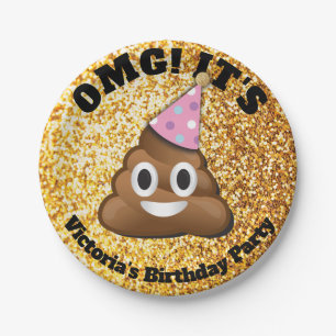 GoldGlitzer kacken Emoji PapierTeller