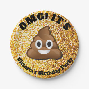 GoldGlitzer kacken Emoji PapierTeller