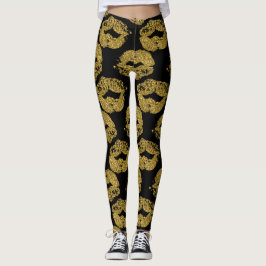 GoldGlitzer-Küsse Leggings