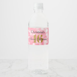 GoldGlitzer-Licht-Wasser-Flaschen-Aufkleber des Wasserflaschenetikett