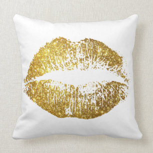GoldGlitzer-Lippen #2 Kissen
