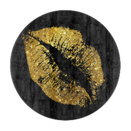 GoldGlitzer-Lippen #4 Schneidebrett