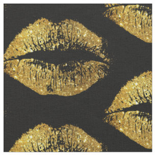 GoldGlitzer-Lippen Stoff