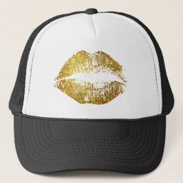 GoldGlitzer-Lippen Truckerkappe