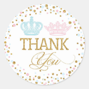 GoldGlitzer-Rosa-blaue königliche Runder Aufkleber