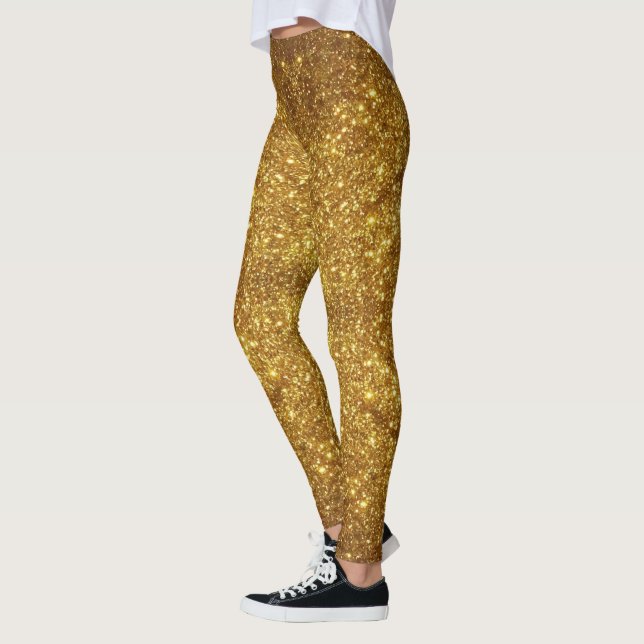 GoldGlitzer-Schein-Effekt-Leggings - Hosen Leggings (Links)