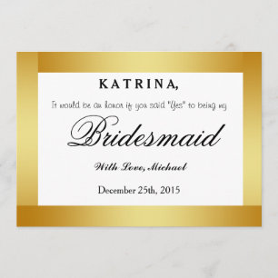 GoldGlitzer sind- Sie meine Brautjungfer Einladung