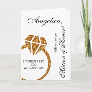 GoldGlitzer sind- Sie meine Matrone der Ehre Einladung