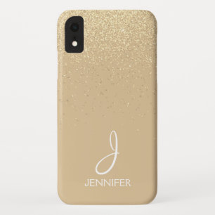 GoldGlitzer und Schein-Monogramm Case-Mate iPhone Hülle