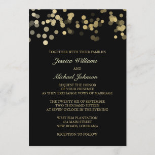GoldGlitzerconfetti-Hochzeit Einladung