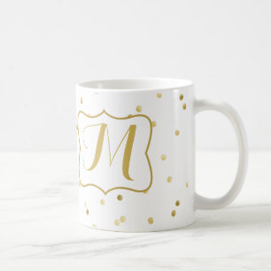 GoldGlitzerconfetti-Punkt-Polka-Kaffeetasse-Tasse Kaffeetasse