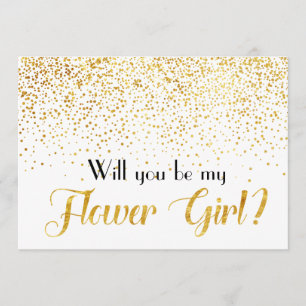GoldGlitzerConfetti sind- Sie mein Blumen-Mädchen Einladung