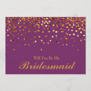 GoldGlitzerConfetti sind- Sie meine Brautjungfer Einladung