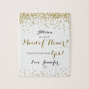 GoldGlitzerConfetti sind- Sie meine Trauzeugin Puzzle