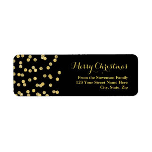 GoldGlitzerconfetti-Weihnachtsadressen-Etikett