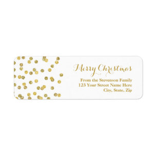 GoldGlitzerconfetti-Weihnachtsadressen-Etikett