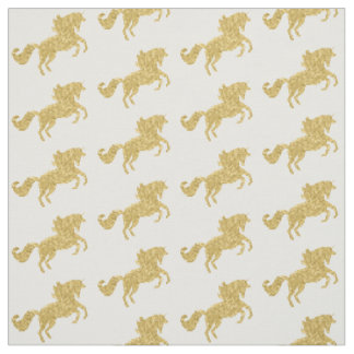 GoldGlitzerunicorn-Gewebe Stoff