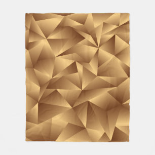 Goldgoldenes Polygonmuster Fleecedecke