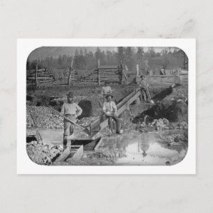 Goldgräber Goldrausch Bergleute ~ Kalifornien 1850 Postkarte