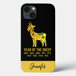 Goldgräber Jahr des Schafes Zodiaka Name Schwarz Case-Mate iPhone Hülle