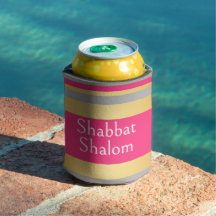Goldgraue Hot-Pink-Streifen, Shabbat Schalom Glamo