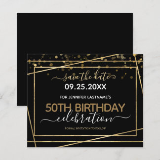 Goldgrenze 50. Geburtstag Save the Date Budget