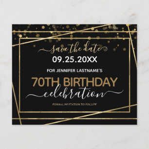 Goldgrenze 70. Geburtstag Save the Date Budget