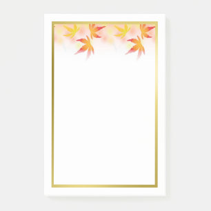 Goldgrenze im Herbst  Fall Saasonal Notepad Post-it Klebezettel