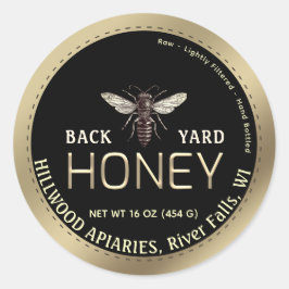 Goldgrenzenbeere mit Honeycomb Honey Jar Runder Aufkleber