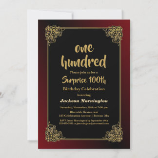 Goldgrenzüberraschung 100. Geburtstag Einladung