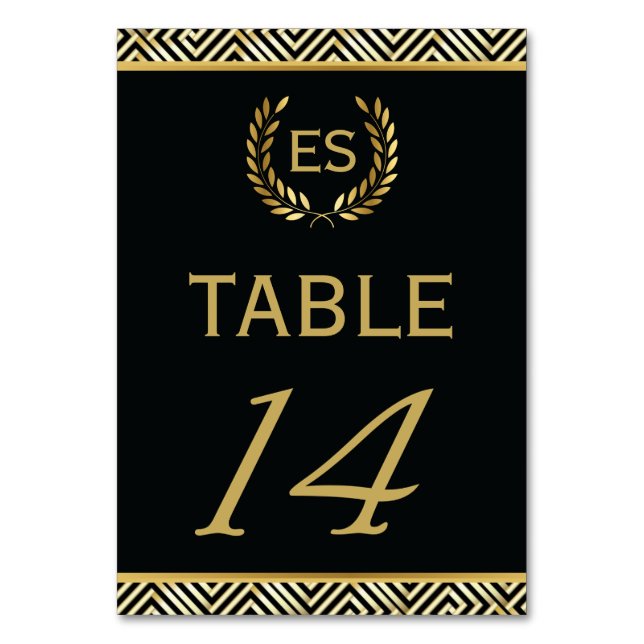 Goldgriechischer Schlüssel, Lorbeerkranz Tischnumm Tischnummer (Vorderseite)