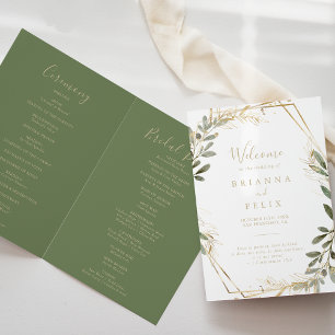 Goldgrün-Hochzeitsprogramm Programm