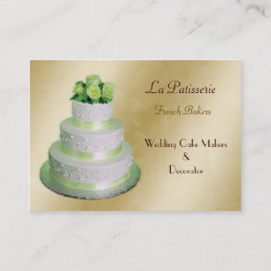 goldgrüne Hochzeitstorte Visitenkarte