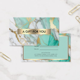 Goldgrüne Marmor Elegante Geschenkkarte
