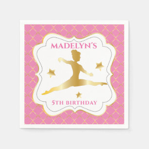 Goldgymnast-Gymnastik-Mädchen-Geburtstags-Party Serviette