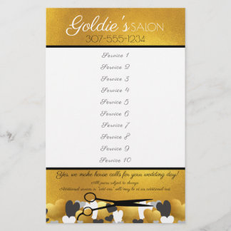 Goldhaar-Liste der Schönheitssalons Flyer