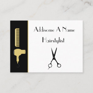 Goldhaar Modernes, Minimalistisches Schwarz-weiß Visitenkarte