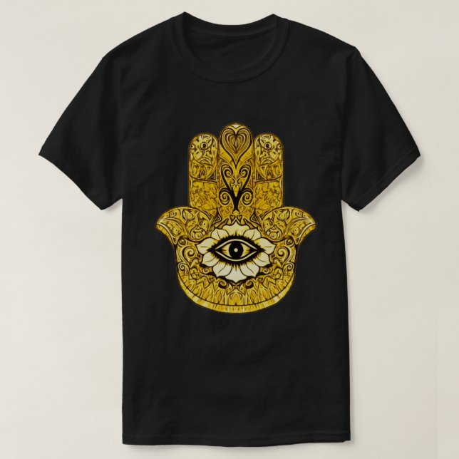 GoldHamsa Symbol-Indie Kunst-Grafik-T-Shirt T-Shirt (Design vorne)