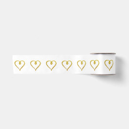 Goldhand gezeichnetes Herz-Band Satinband