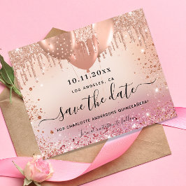 Goldhaushalt für Rosa Rose Save the Date Flyer