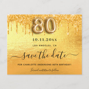 Goldhaushalt zum 80. Geburtstag - Glitzer Save the Flyer