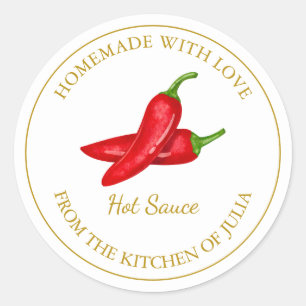 Goldhemade Hot Sauce Label weiß Runder Aufkleber