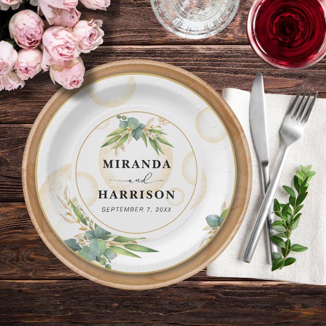 Goldherden und botanische Hochzeiten Pappteller (Von Creator hochgeladen)