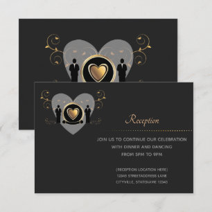 Goldherz Empfang Card Einladung