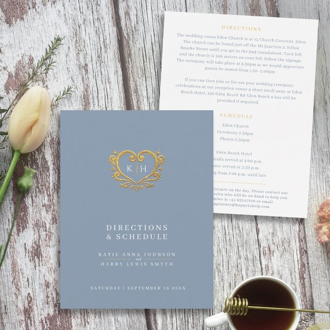 Goldherz-graue Weiße Hochzeitsplanung Begleitkarte (Von Creator hochgeladen)