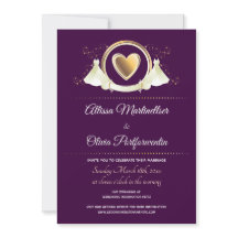 Goldherz Lila Virtuelle Hochzeit