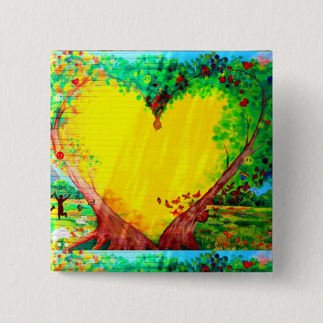 Goldherz-Mauerknopf Button (Vorderseite)