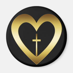 GOLDherz UND -KREUZ Magnet