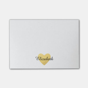 Goldherz und personalisierte Posten-it® Post-it Klebezettel